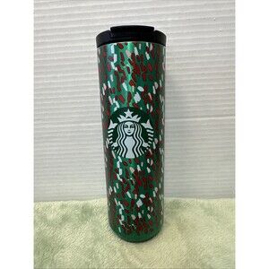 Starbucks 16oz Holiday 19’ Green Red Confetti Christmas Insulated Vacuum Tumbler